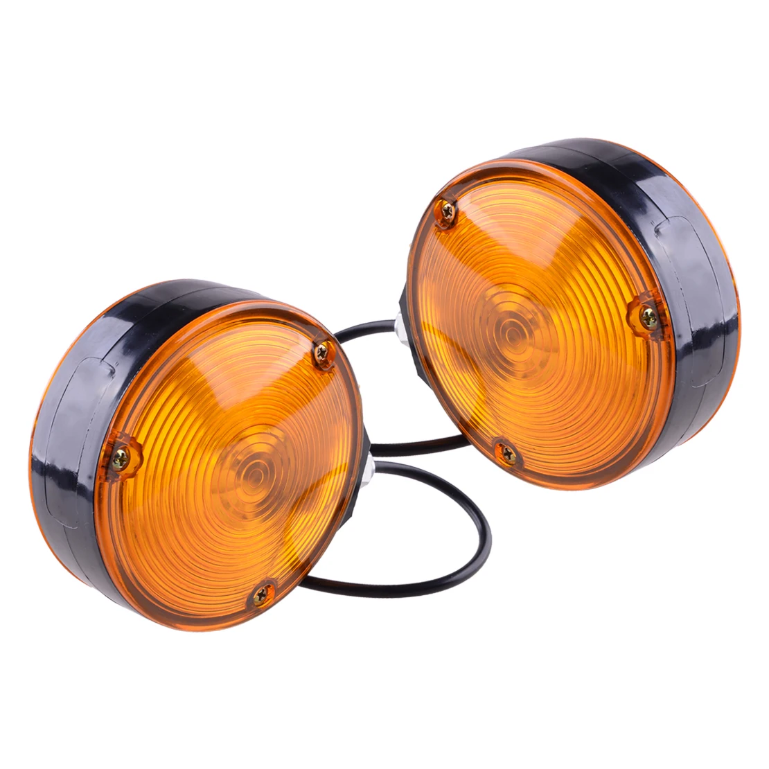 

2Pcs Universal Left Right 24V Car Lollipop Earring Amber Mirror Side Maker Light Lamp Plastic Trailer Truck Lorry