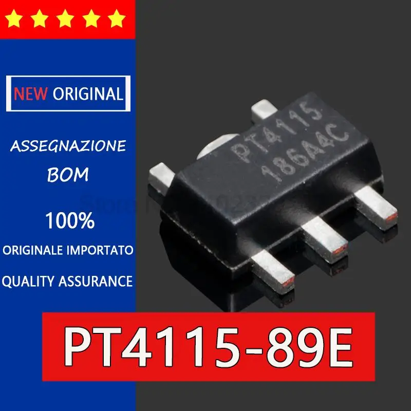 5pcs PT4115 PT4115-89E SOT89 светодиодный SOT - 89-5 30 v/1,2 A высокопросветодиодный светодиодные чипы постоянного тока