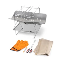 bbq grill stand set camping firewood burning furnace bbq grill stove outdoor cooking heating accessories stainless steel