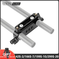 szrig 15mm dual rod clamp with qr nato safety rail 70mm 100mm 14 expansion hole for dslr photo studio accessory universal