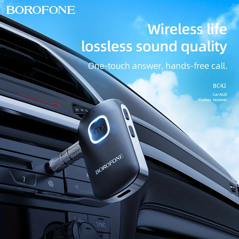 

Беспроводной ресивер AUX BOROFONE BC42Car, поддержка воспроизведения TF-карты, разъем 3,5 мм, аудио, громкая связь, встроенный микрофон