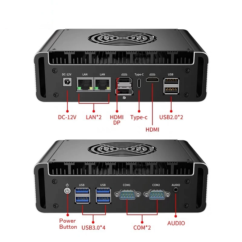 Mini PC Fan Intel Core i7 1185G7 i5 1135G7 Soft Router 2HD DP ESXI AES-NI2 Dual Lan Win10 pfSense Firewall Industrial pc