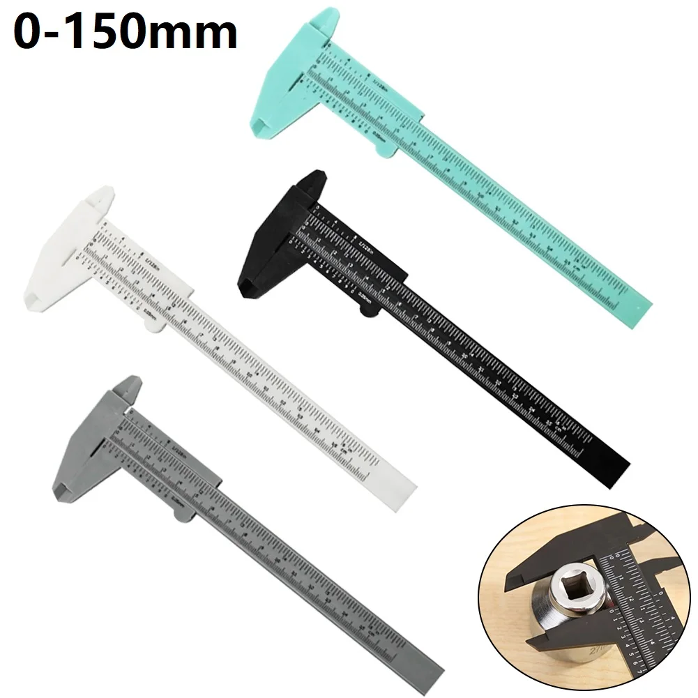 

0-150mm Vernier Caliper Double Rule Scale Plastic Vernier Caliper Measuring Students Mini Tool Ruler Vernier Calipers