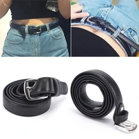 pu leather belt for women square buckle pin buckle jeans black belt chic luxury brand fancy vintage strap female