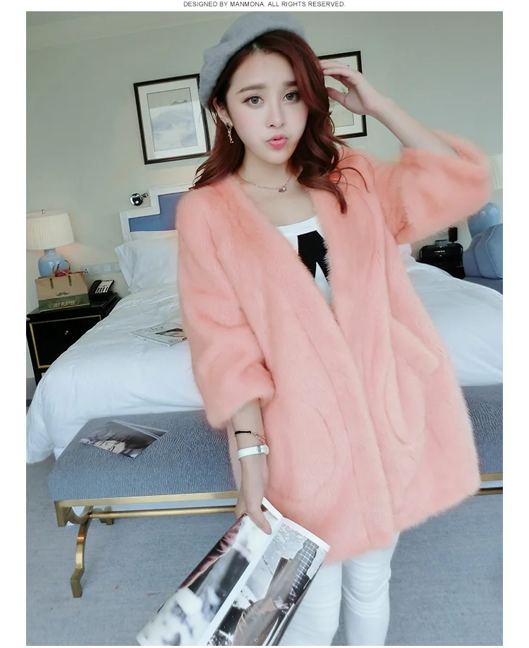 Women real mink coats female mink fur coat genuine long fur coat ladies winter clothes oversize 6xl 5xl 7xl Imitation fur coats