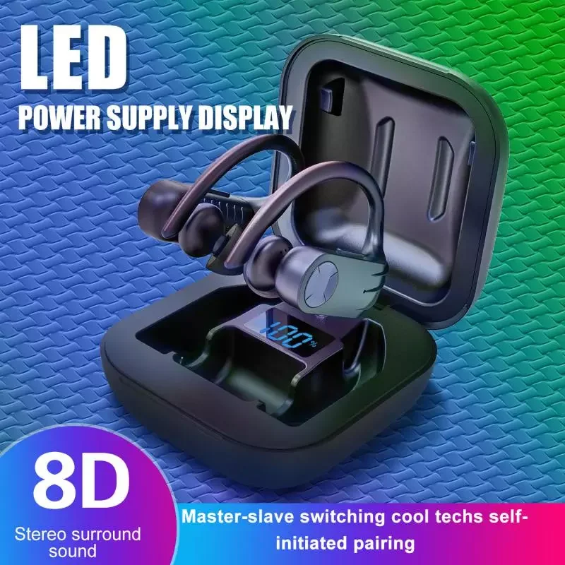 

New B1 sports Bluetooth 5.0 stereo headset earphone charging box LED power display In-Ear Earbuds For