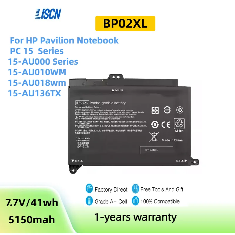 BP02XL для HP Pavilion PC 15 15-AU 849909-850 849569-421 HSTNN-LB7H BP02041XL HSTNN-UB7B 41wh 5150mah A ++ элементы питания