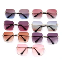 square sunglasses for menwomen fashion rimless cutting lens sunglasses uv400 protection shades tinted frameless eyewear