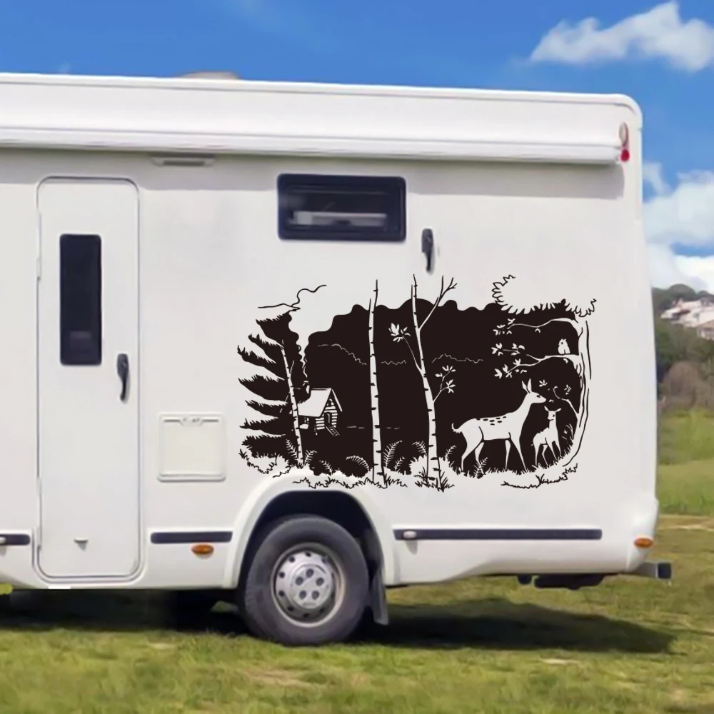 Большой джунгли лес олень кемпер автодома наклейка на автомобиль дикая природа