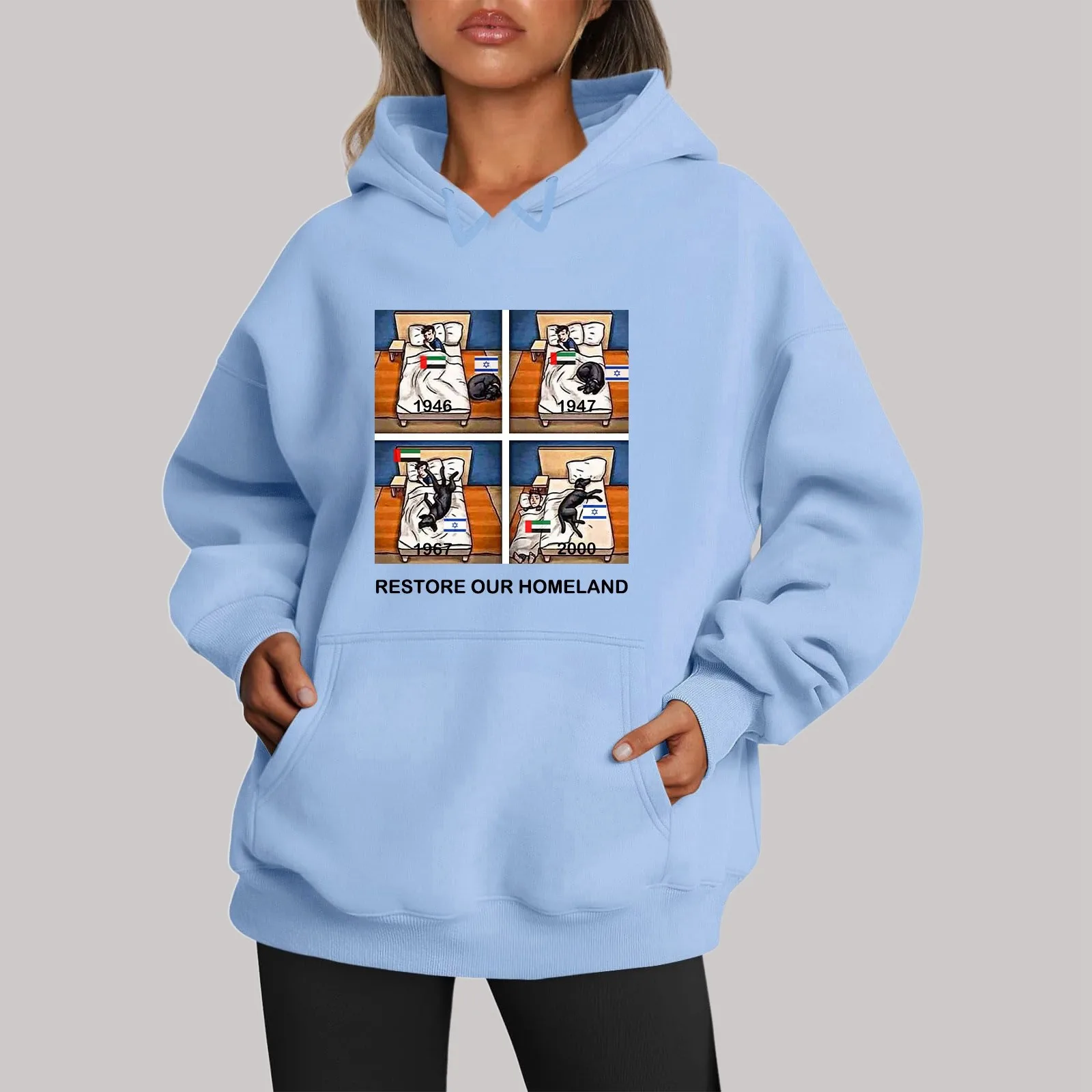 

Толстовка унисекс приталенная с карманами, повседневный принт в стиле войны, конфликтный принт, с подкладкой h, винтажная, осень-весна 90s, ropa mujer