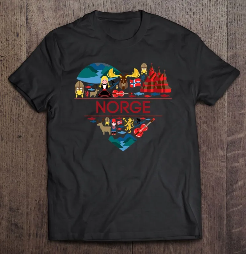 

Футболка Norge мужская с изображением скандинавских символов, Спортивная графическая рубашка с принтом Love, футболка с рисунком Аниме Манга