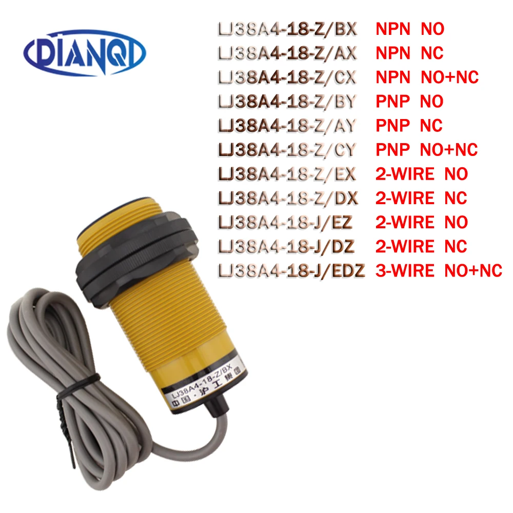 LJ38A4-18-Z/BX LJ38A4-18-Z/AX/BY/AY/EX/DX NPN PNP NO NC Новый индуктивный датчик приближения переключатель обнаружения AC LJ38A4-18-J/EZ/DZ