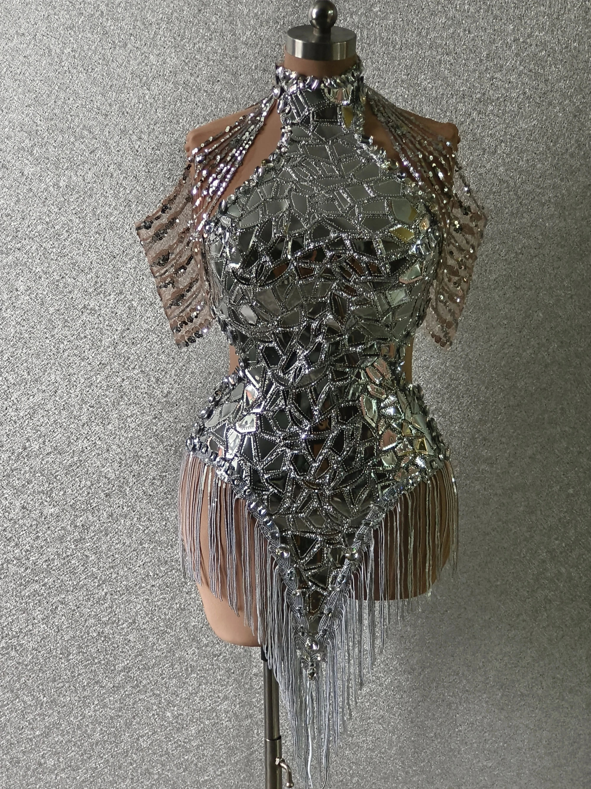 Блестящее трико с блестками соблазнительное боди бахромой для танцевальной