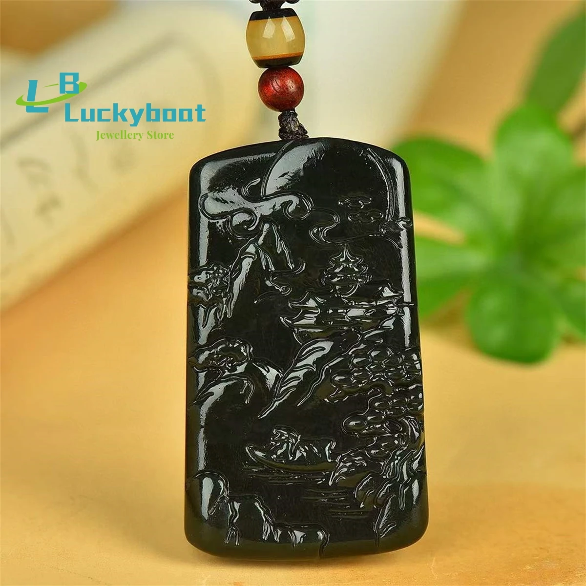 

Natural Hetian Qingyu Shanshui Brand Pendant is Simple and Elegant Personalized Fashionable and Versatile for Men and Women