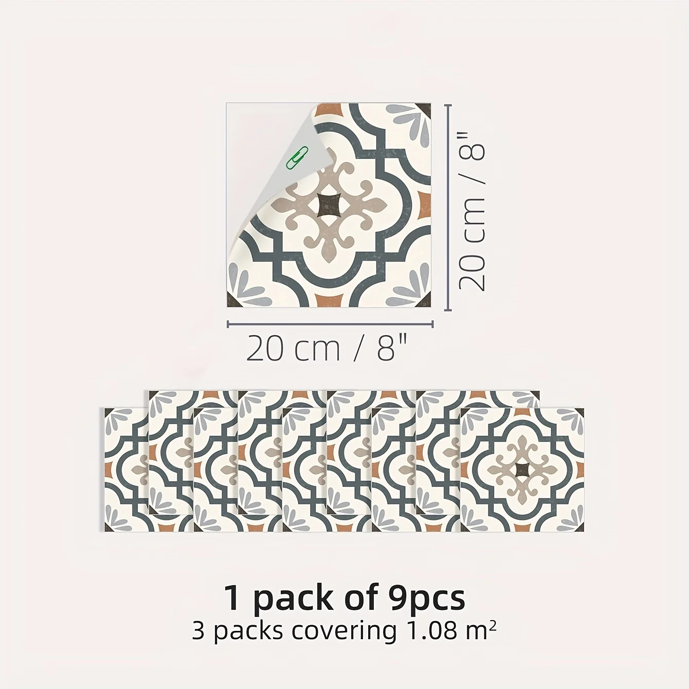 

Набор из 9 матовых водонепроницаемых виниловых наклеек для дома