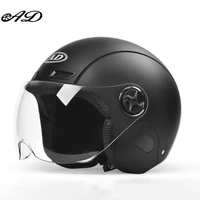 ad motorcyclebattery car helmet mens and womens single lens visors cute half helmet summer seasons lightweight safety helmet