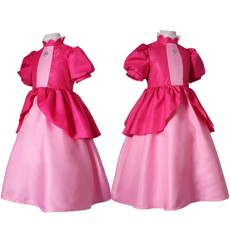 Одежда для косплея с героями мультфильмов Super Mario Bros персиковая принцесса Полин