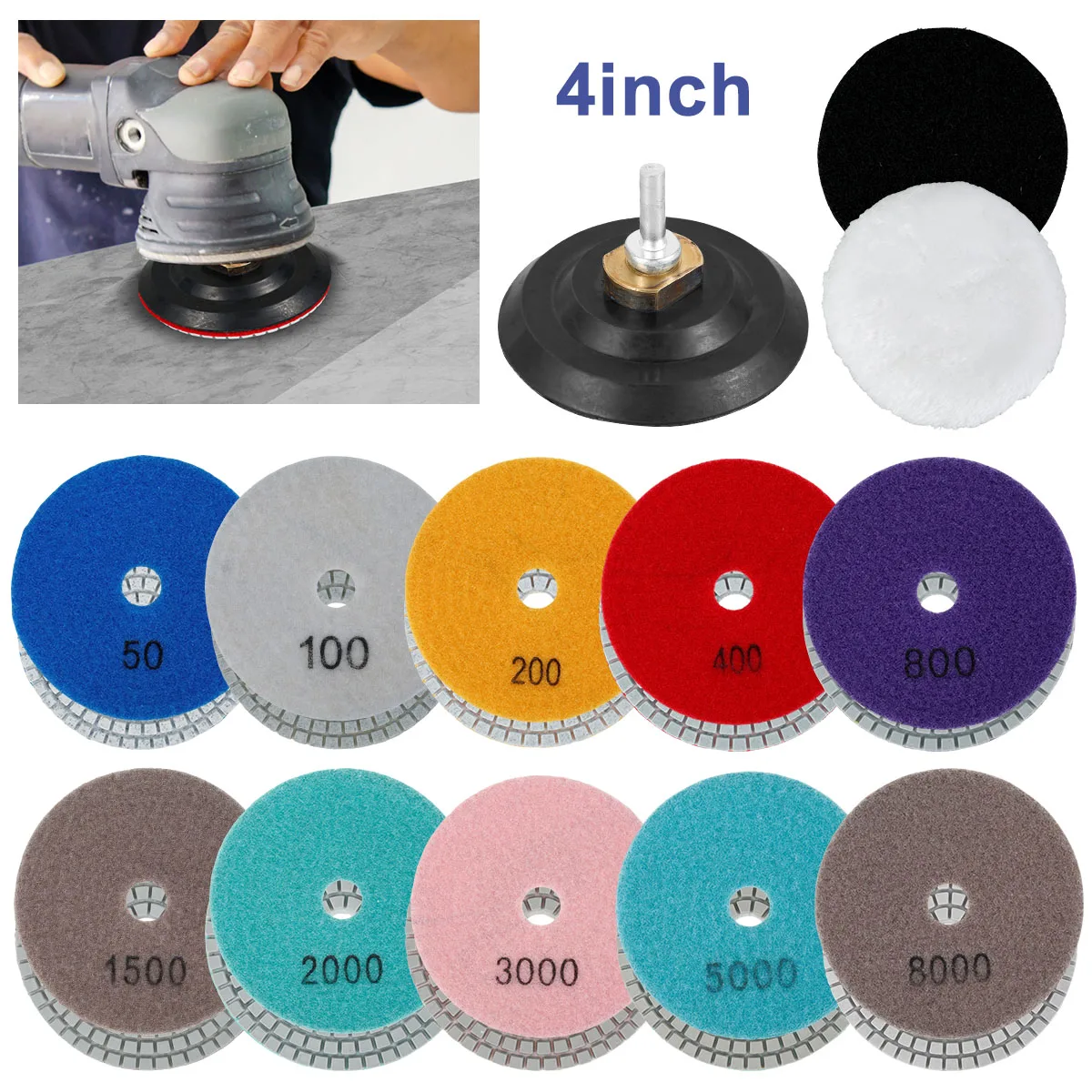 

Алмазные полировальные диски для стекла и мрамора, 100 мм/4 дюйма