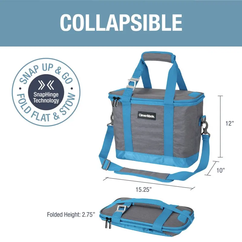 

Fantastic Collapsible Grey/Blue Cooler - Keep Beverages Perfectly Chilled!