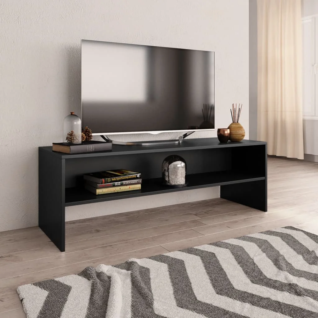

TV Media Console Television Entertainment Stands Cabinet Table Black 47.2"x15.7"x15.7" Chipboard