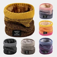 winter scarf for men fleece ring bandana knitted warm solid scarf women neck warmer thick cashmere hot handkerchief ski mask
