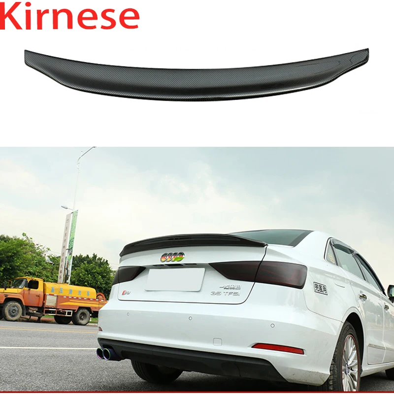 

Carbon Fiber Exterior Rear Spoiler Tail Trunk Wing Decoration Car Styling Fit for Audi A3 S3 Sedan 4Door 2014 2015 2016