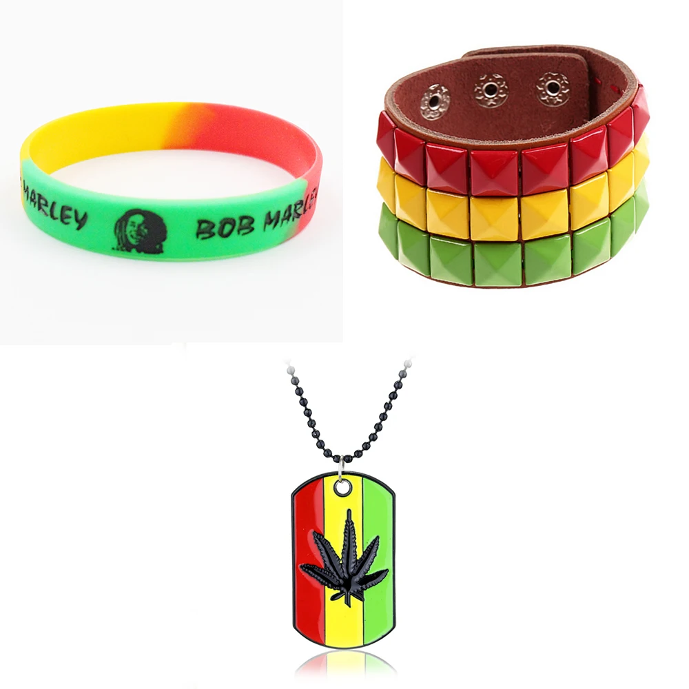 

Weed Reggae Maple Leaf Plant Leaves Couple Bracelets Bangles Pulseras Kpop Chain Necklace Neck Pendants Beads Accessories Punk
