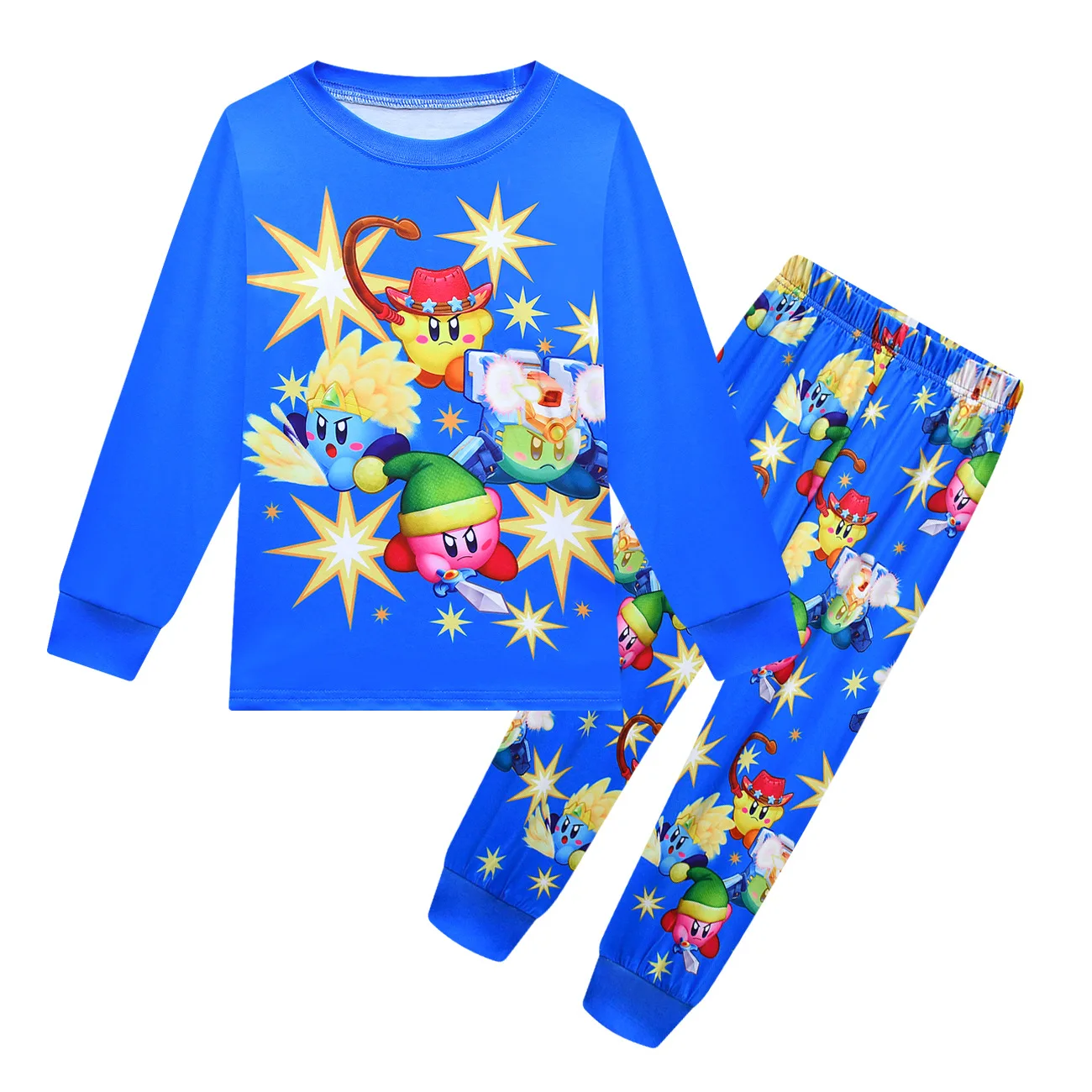 Пижамный комплект для девочек и мальчиков одежда сна с длинным мультяшным
