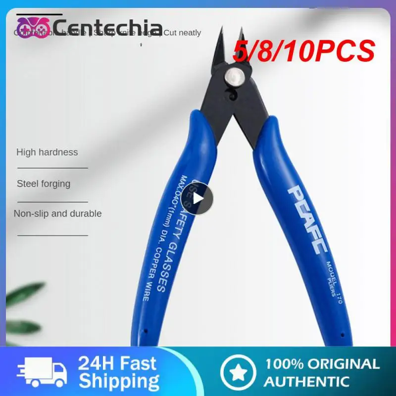 

5/8/10PCS Scissors Comfortable And Convenient To Use Lightweight Diagonal Pliers Carbon Steel Hardening Treatment Insulated Grip