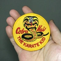 cobra kai embroidered patches textile sticker stripe for jacket diy felt briefcase badges ironing sewing needlework accessories