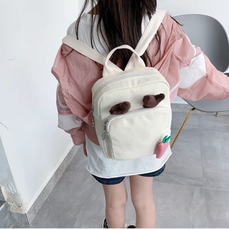 Mini Backpack Cute Toddler Baby Messenger Bag Children Kids Girls Cartoon Antlers Kawaii Canvas Handbag Children Small Backpack
