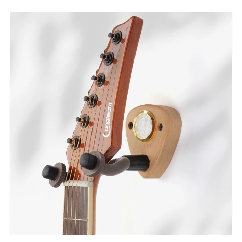 Hygrometer Picks Guitar Stand Bass Ukulele Guitalele Violin Musical Instrument Adjustable Hang Wall Hook Red Zelkova Wood
