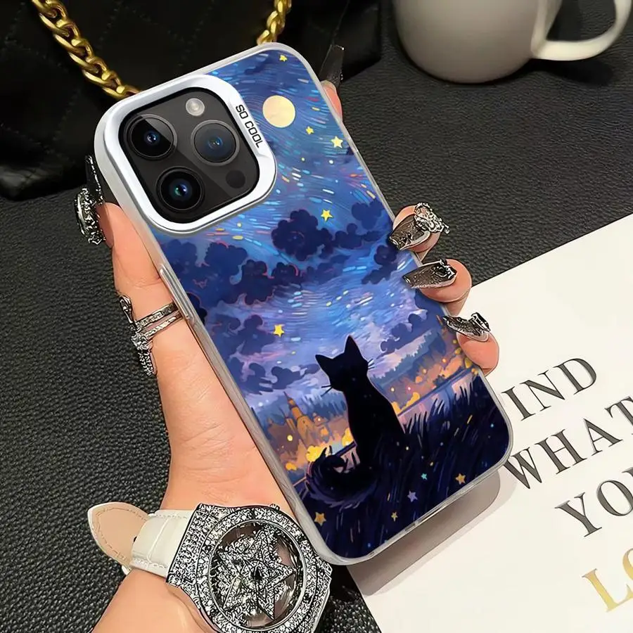 Фото Чехол для телефона Van Gogh Art Cat для iPhone 14 15 16 Plus 16e 11 12 13 Pro Max 17 Air Soft Shell №3