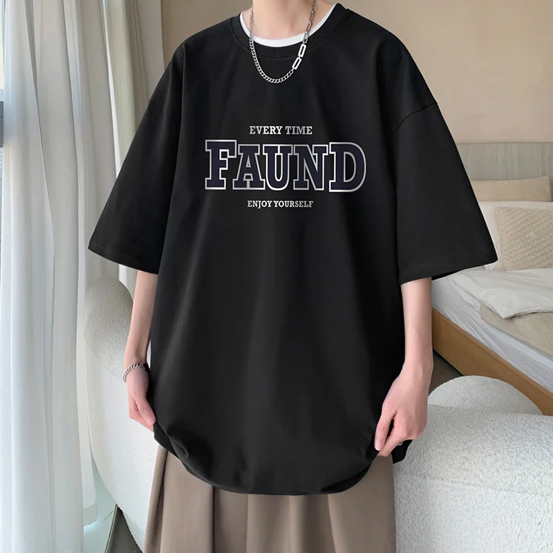 

Men's Cotton T-shirts White Mens Oversized T Shirt Summer Casual Wear 5XL Letter Print Fashion Tee Shirts Big Size Male Clothes