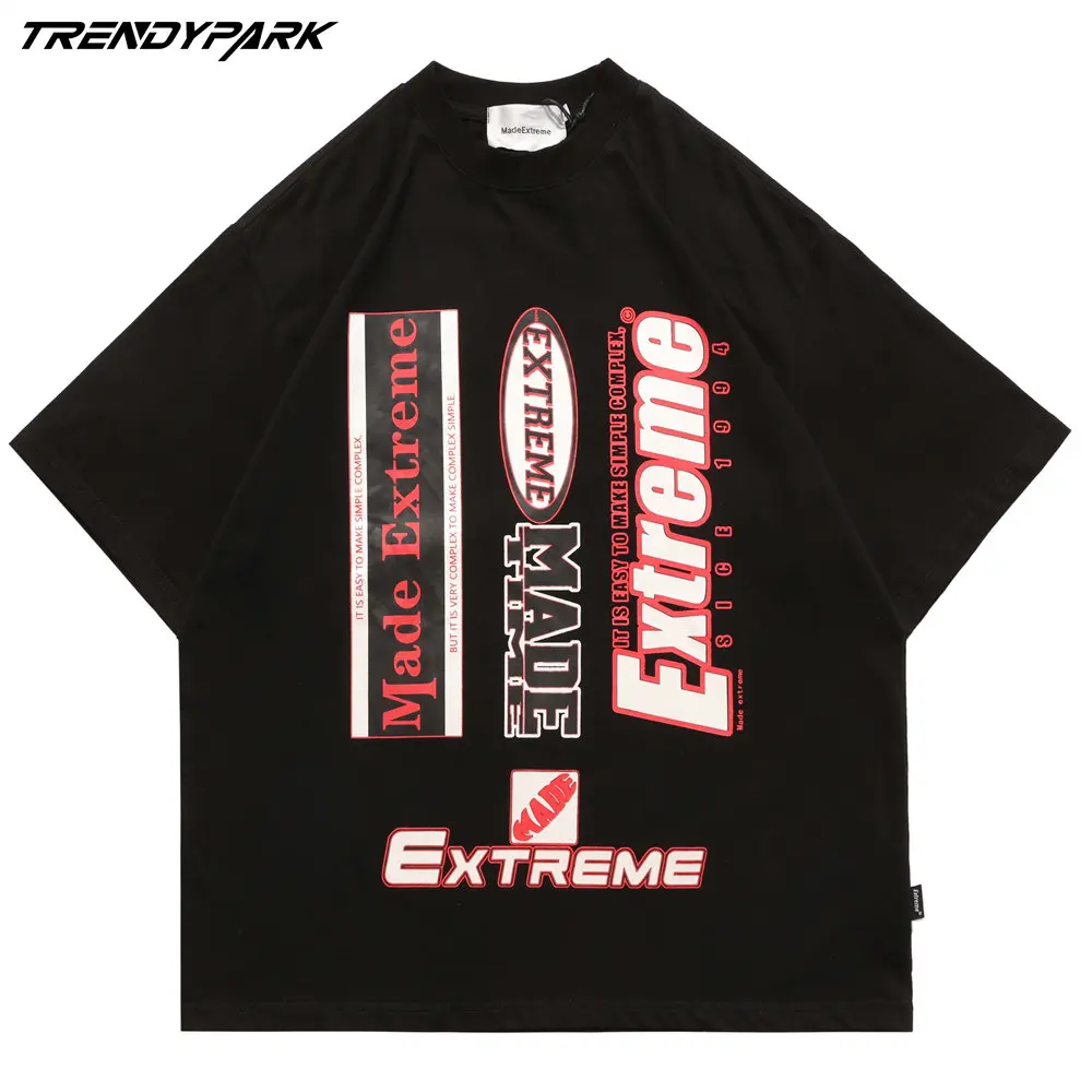 

Футболка мужская с круглым вырезом, хлопок, топ с цифровой надписью, Повседневная Уличная одежда в стиле Харадзюку, оверсайз с коротким рука...