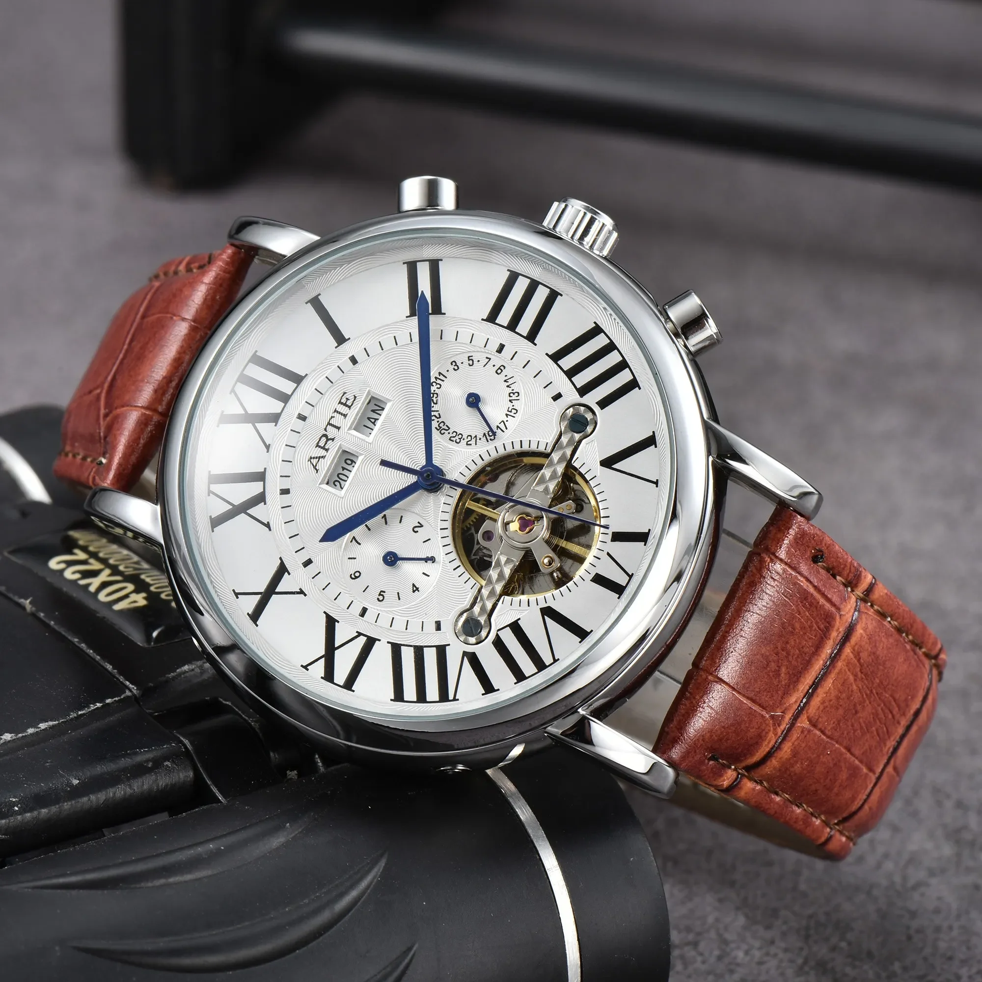 

Top AAA Watches For Mens Luxury Multifunction Full Steel Automatic Mechanical Tourbillon watch High Qulaity AAA Clock