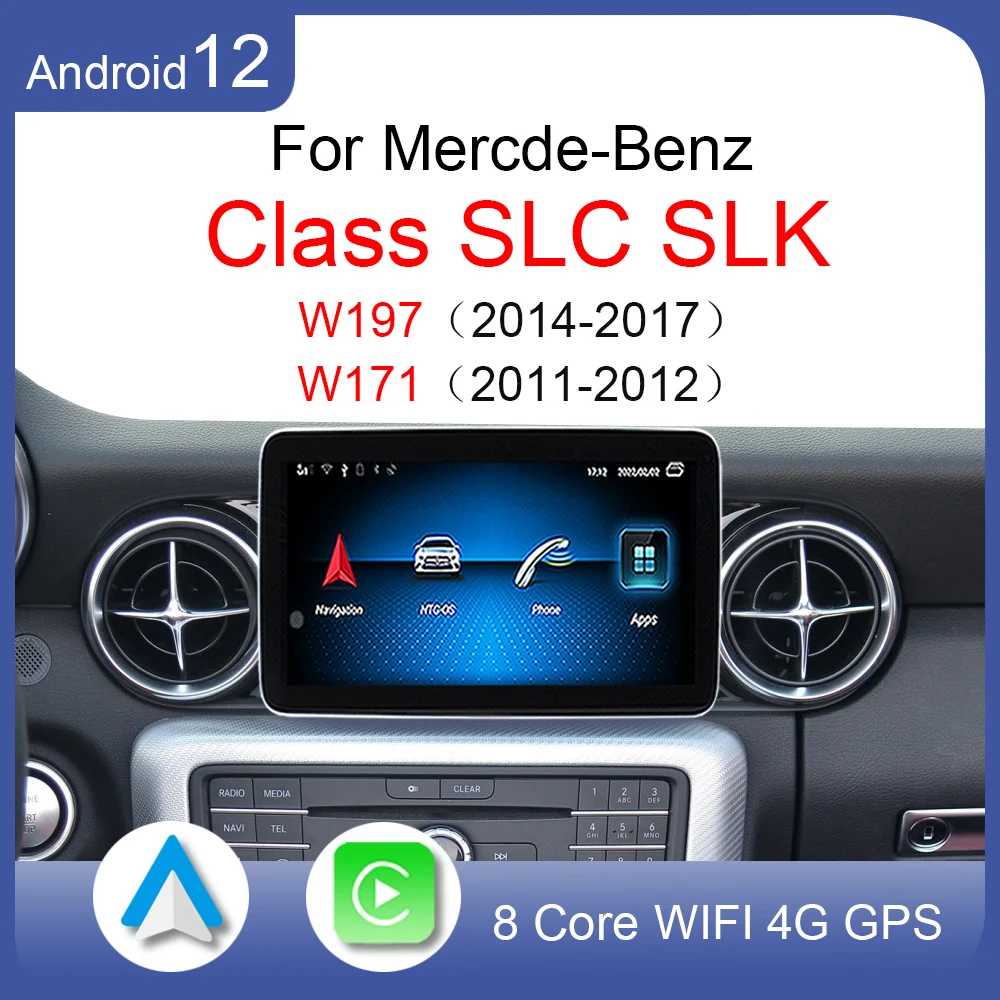 

For Mercedes Benz SLK SLC W197 171 2011 2012 to 2017 Android 12 CarPlay Car DVD Radio GPS Navigation Multimedia Player HD Screen