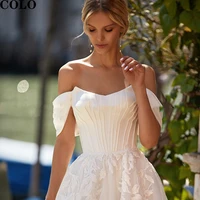 wedding dresses 2022 womens dresses off the shoulder appliques bride dress bobo beach a line corset wedding evening gowns