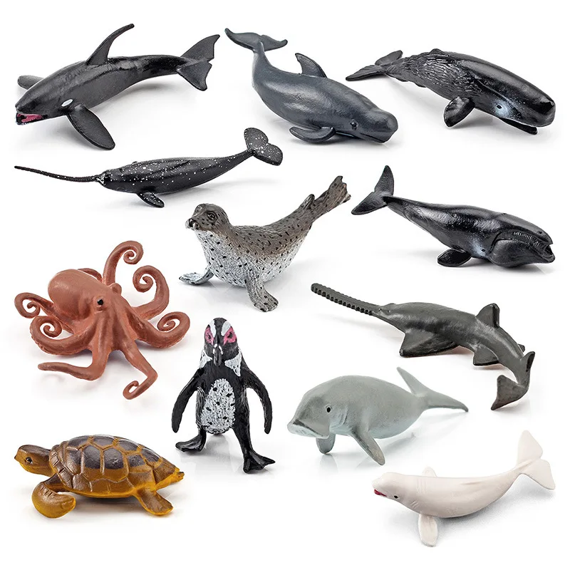 

Ocean Sea Life Simulation Animal Model Sets Shark Whale Turtle Crab Dolphin Action Toy Miniature Cognition Education Toy for Kid