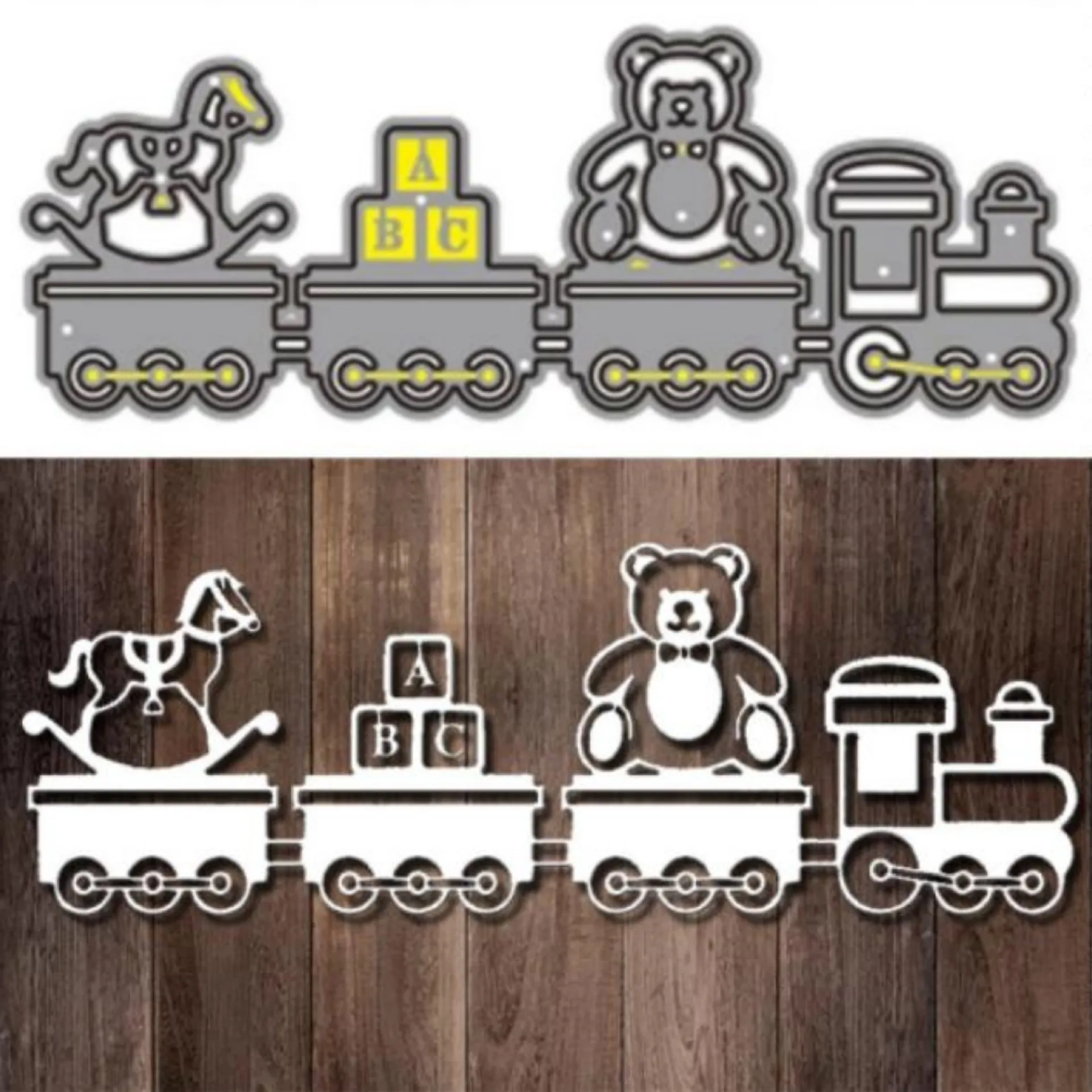 

Bear Horse Train Metal Cut Dies Stencils for Scrapbooking Stamp/Photo Album Decorative Embossing DIY Paper Cards