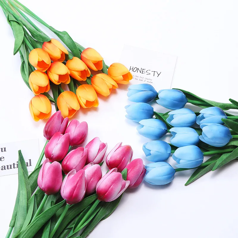 

1/5/10Pcs Tulip Artificial Flowers Real Touch Artificiales Bride Bouquet PU Flowers for Home Gift Wedding Decorative Flowers