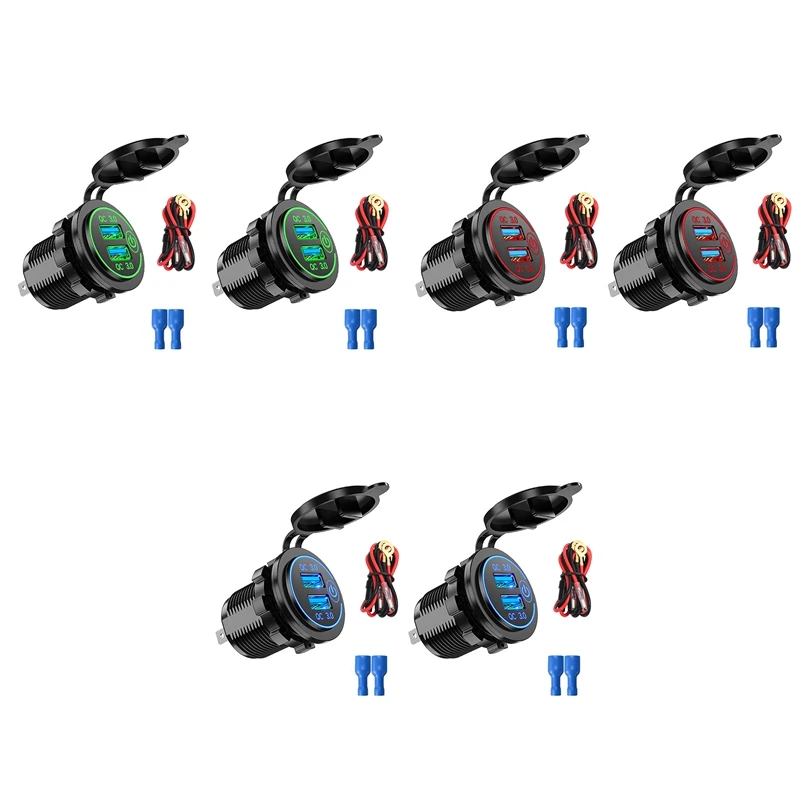 2 шт. быстрое зарядное устройство QC3.0 с двумя USB-портами автомобильное розетка для