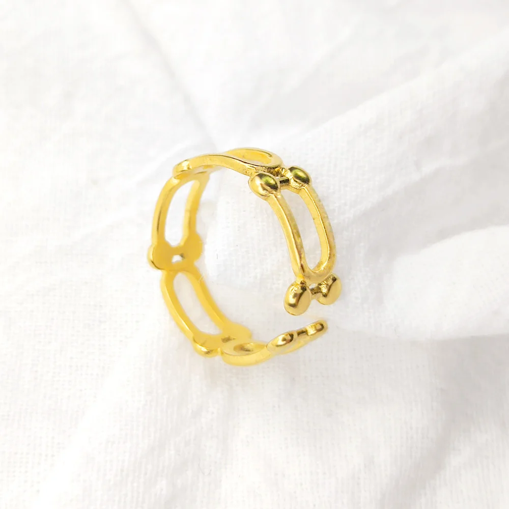 

Geometric Patterns Rings Men and Women Personalized Fashion Adjustable Stanless Steel Charm Advanced Ring Jewelry Holiday Gift