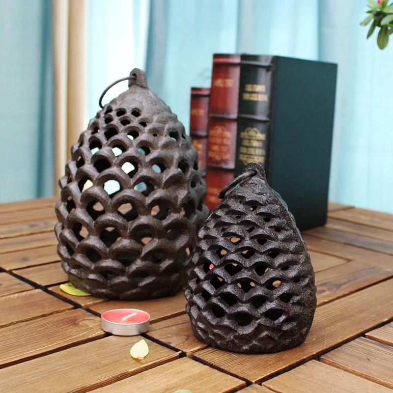 Wrought Iron Hanging Lamp Retro Aroma Diffuser Incense Burner Cast Iron Antique Crafts