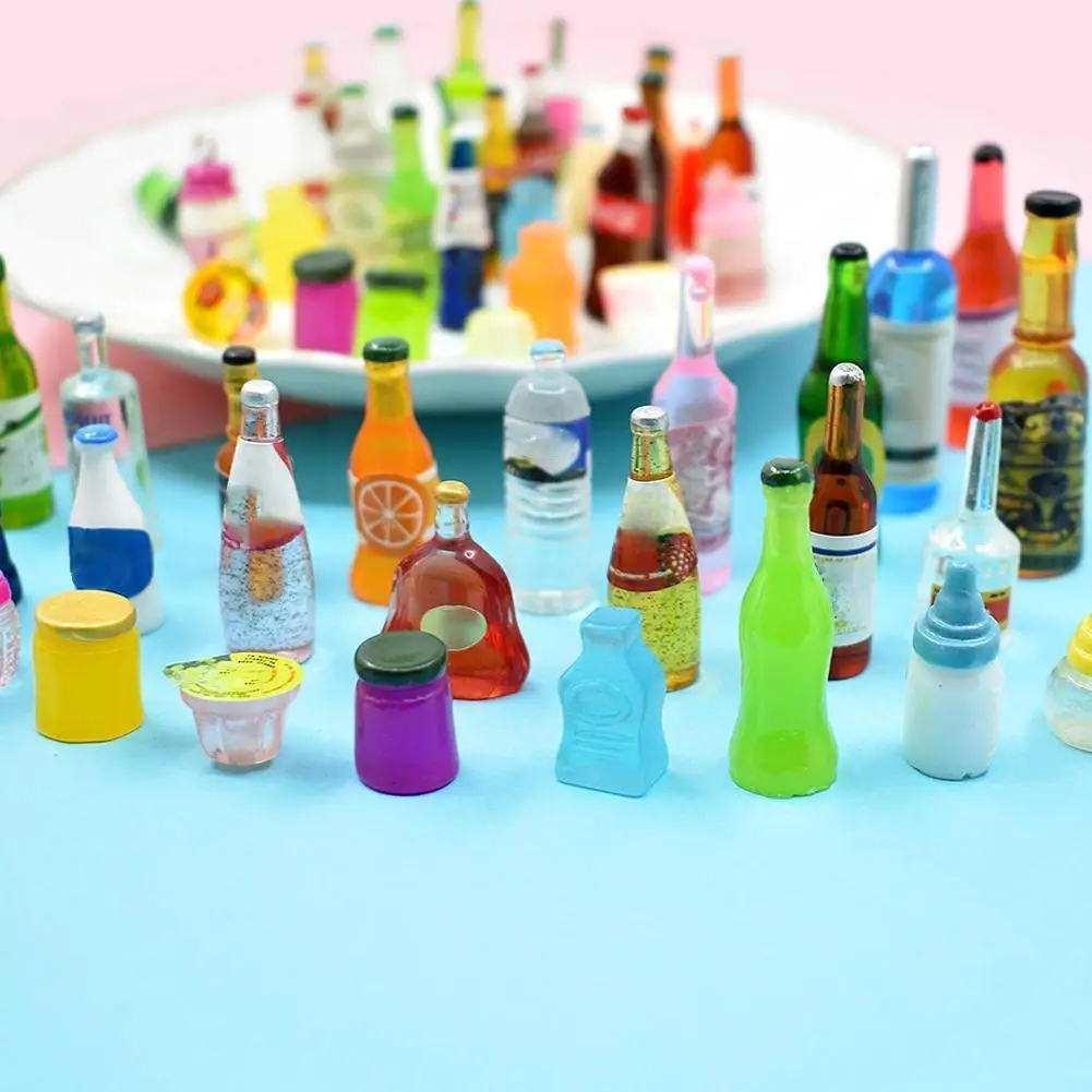 

10pcs 1/12 Non-repetitive Miniature Food Blind Bag Food Diy Bottle Resin Blind Drink Supermarket Dessert Model Mini Bo I2v8