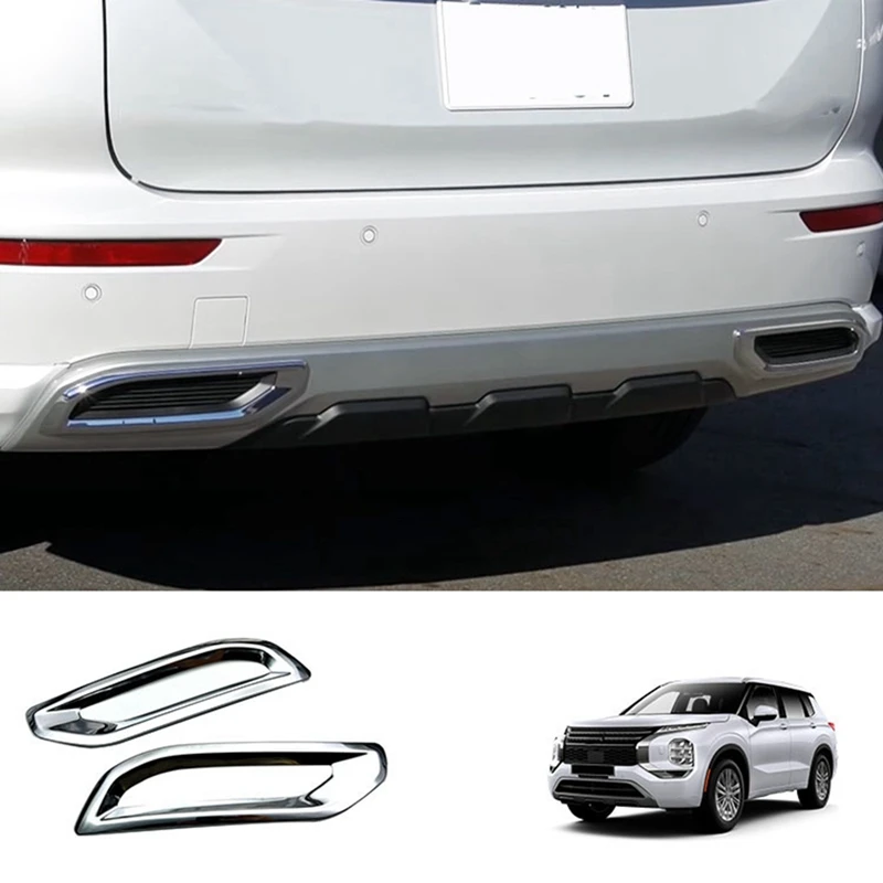 

Автомобильная хромированная Серебряная задняя крышка горла декоративная рамка выхлопная труба для Mitsubishi Outlander 2022 2023