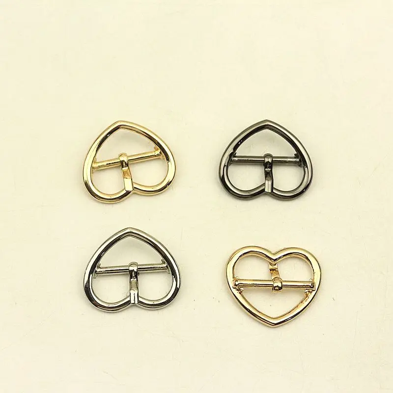 

5pcs ID20mm Fashion Metal Heart Pin Buckles Webbing Strap Adjust Adjuster Clasp Hook DIY Garment Shoes Decoration Buckle