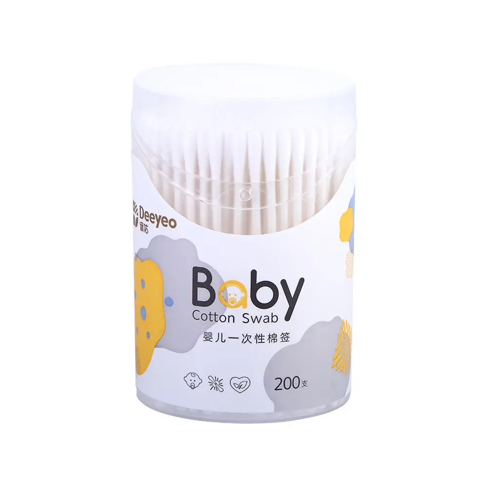 

200 Pcs/Box Double Head Cotton Swab Paper Sticks Cleaning Ears Nose Nails Newborn Baby Care Tool Practical
