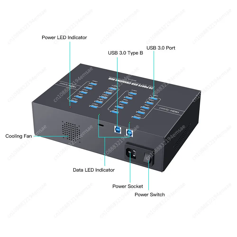 Для Sipolar a223 20-портовый USB-концентратор 3.0 промышленный питание 200 Вт