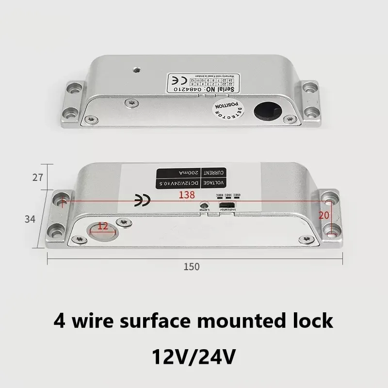 

Электрический замок с Каплевидным болтом, постоянный ток 12 В, с регулируемой задержкой для контроля доступа, электронные врезные замки